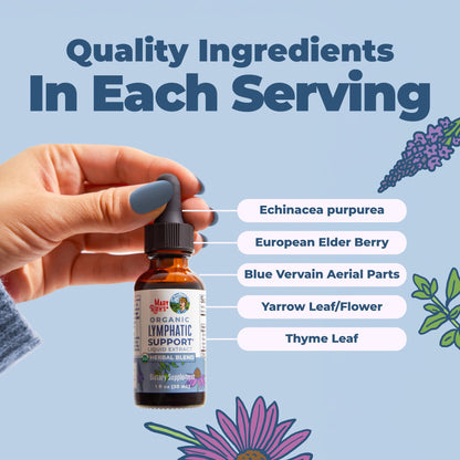 MARYRUTH'S Lymphatic Support Liquid Drops USDA Organic | Herbal Blend with Echinacea & Elderberry | Blue Vervain - PrimeBioHealth - canada supplements