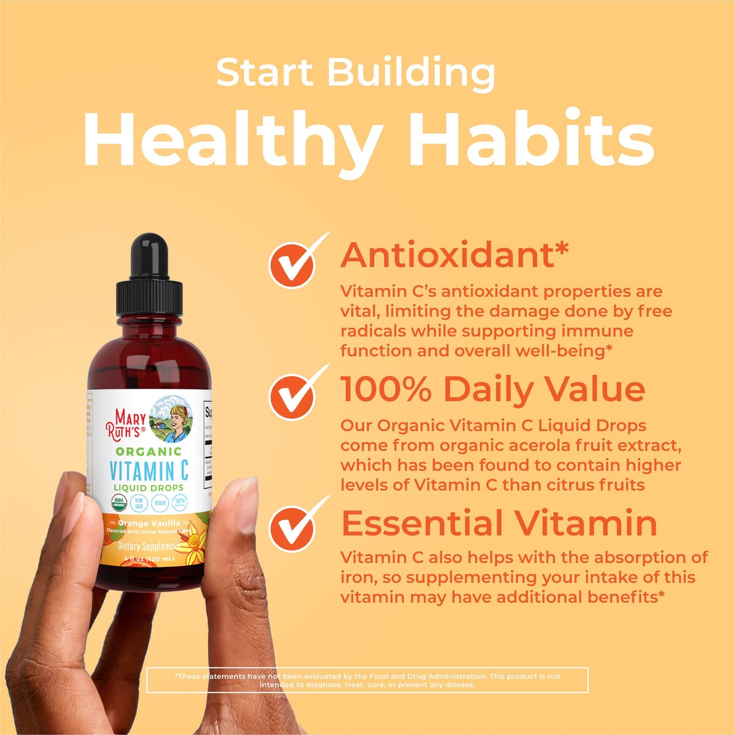 MARYRUTH'S Organic Vitamin C Supplement | Liquid Vitamin C Liquid Drops for Adults & Kids | Immune Support Supplement for Overall Health - PrimeBioHealth - canada supplements