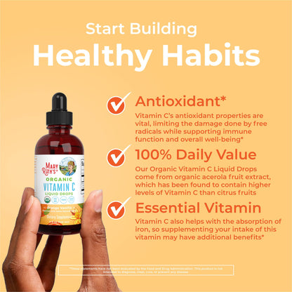 MARYRUTH'S Organic Vitamin C Supplement | Liquid Vitamin C Liquid Drops for Adults & Kids | Immune Support Supplement for Overall Health - PrimeBioHealth - canada supplements