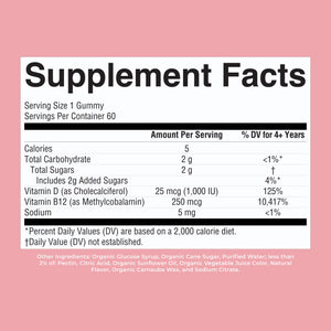 MARYRUTH'S Organic Vitamin D3 + B12 Gummies for Ages 4+ | Bone Health | Immune Support | Energy Metabolism | Cognitive Function | Vegan | Non-GMO - PrimeBioHealth - canada supplements