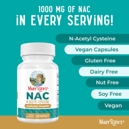MARYRUTH'S Organics NAC Supplement N-Acetyl Cysteine | 2 Month Supply | NAC 1000mg per Serving | Vegan Capsules | Gluthamine Precursor | Amino Acid - PrimeBioHealth - canada supplements