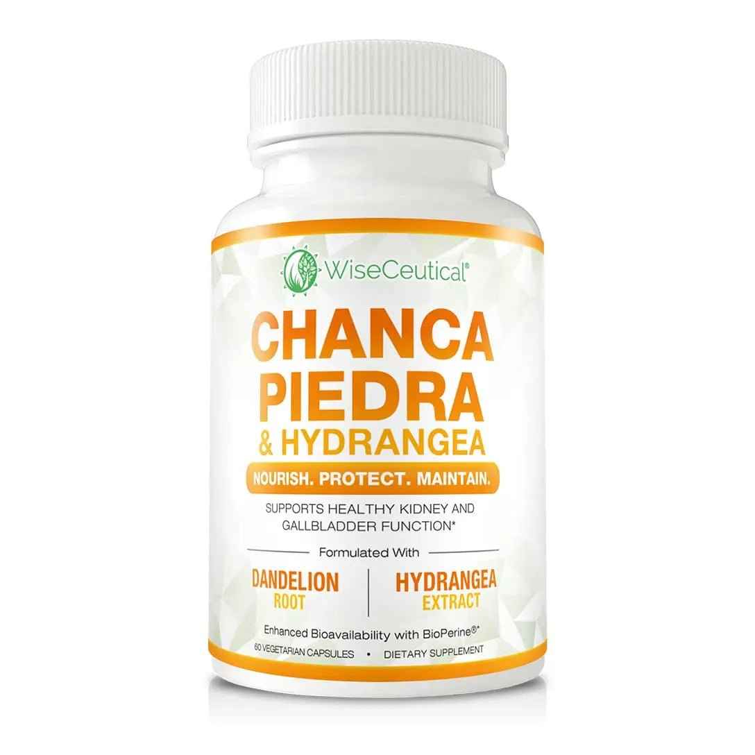 Max Strength Chanca Piedra, Hydrangea & Dandelion Root - Natural Kidney & Gallbladder Formula - Stone Breaker, Flush Impurities, Cleanse Urinary Tract - Enhanced with BioPerine. 60 Veggie Capsules.