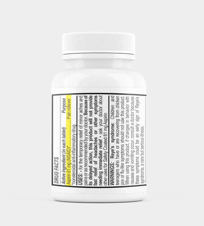 MedPlus Low Dose Aspirin 81 mg - 500 Tablets | Enteric Coated | Pain Reliever for Minor Aches and Pains, Fever Reducer - Made in USA