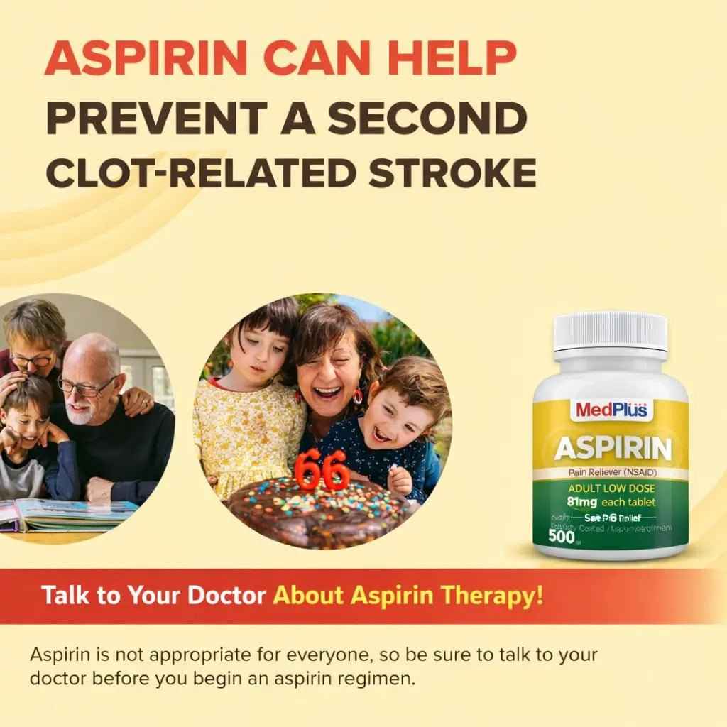 MedPlus Low Dose Aspirin 81 mg - 500 Tablets | Enteric Coated | Pain Reliever for Minor Aches and Pains, Fever Reducer - Made in USA