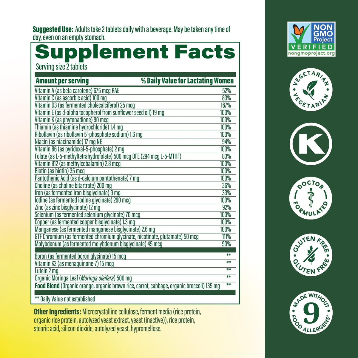 MegaFood Baby & Me 2 Postnatal Vitamins for Women Breastfeeding with Folate (Folic Acid Natural Form), Choline, Iodine, Vitamin D - PrimeBioHealth - canada supplements