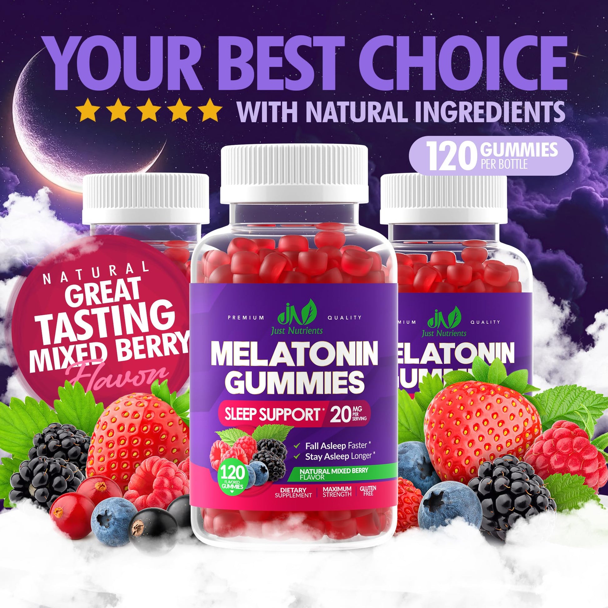 Melatonin 20mg Gummies (120 Count) - Maximum Strength Sleep Support for Adults with 10mg of Melatonin Per Gummy - Gluten-Free, Non-GMO, Vegetarian - PrimeBioHealth - canada supplements