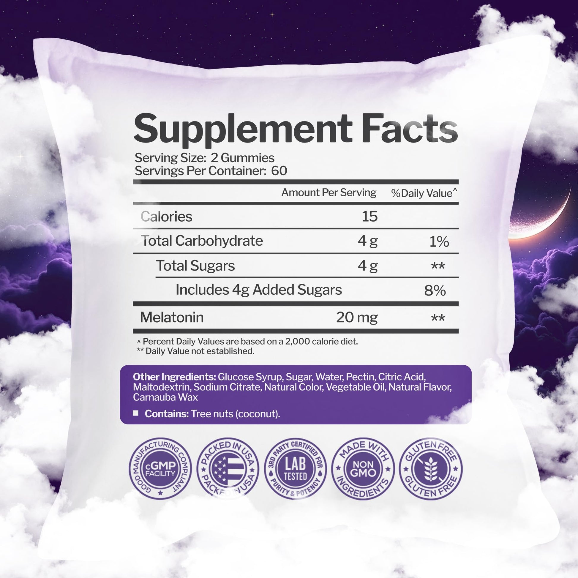 Melatonin 20mg Gummies (120 Count) - Maximum Strength Sleep Support for Adults with 10mg of Melatonin Per Gummy - Gluten-Free, Non-GMO, Vegetarian - PrimeBioHealth - canada supplements