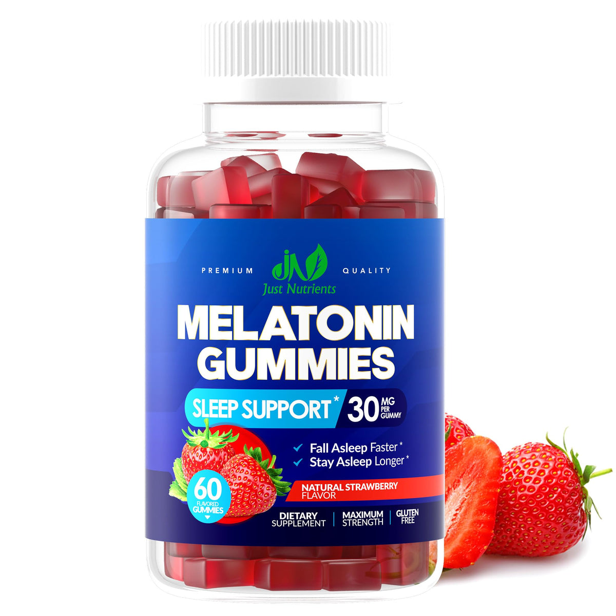 Melatonin 30mg Gummies for Adults (60 Servings) - Maximum Strength Sleep Support with 30mg of Melatonin Per Gummy - Gluten-Free, Sugar-Free, Non-GMO, 100% Vegetarian, - PrimeBioHealth - canada supplements