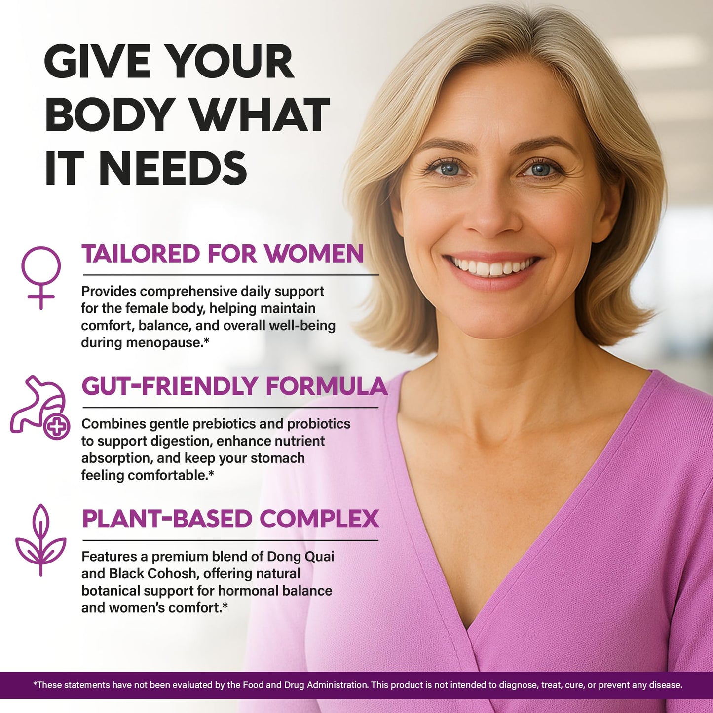 Menopause Supplements for Women - Dong Quai, Black Cohosh, Pre & Probiotics - Sweats & Hot Flashes Relief - Digestion, Sleep & Mood Support - 25-in-1 Perimenopause Complex - PrimeBioHealth - canada supplements