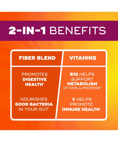 Metamucil Fiber Gummies for Adults with Vitamins C, D, B12 for Metabolism, No Sugar Added Citrus Berry Flavor, 5g Plant Based Prebiotic - PrimeBioHealth - canada supplements