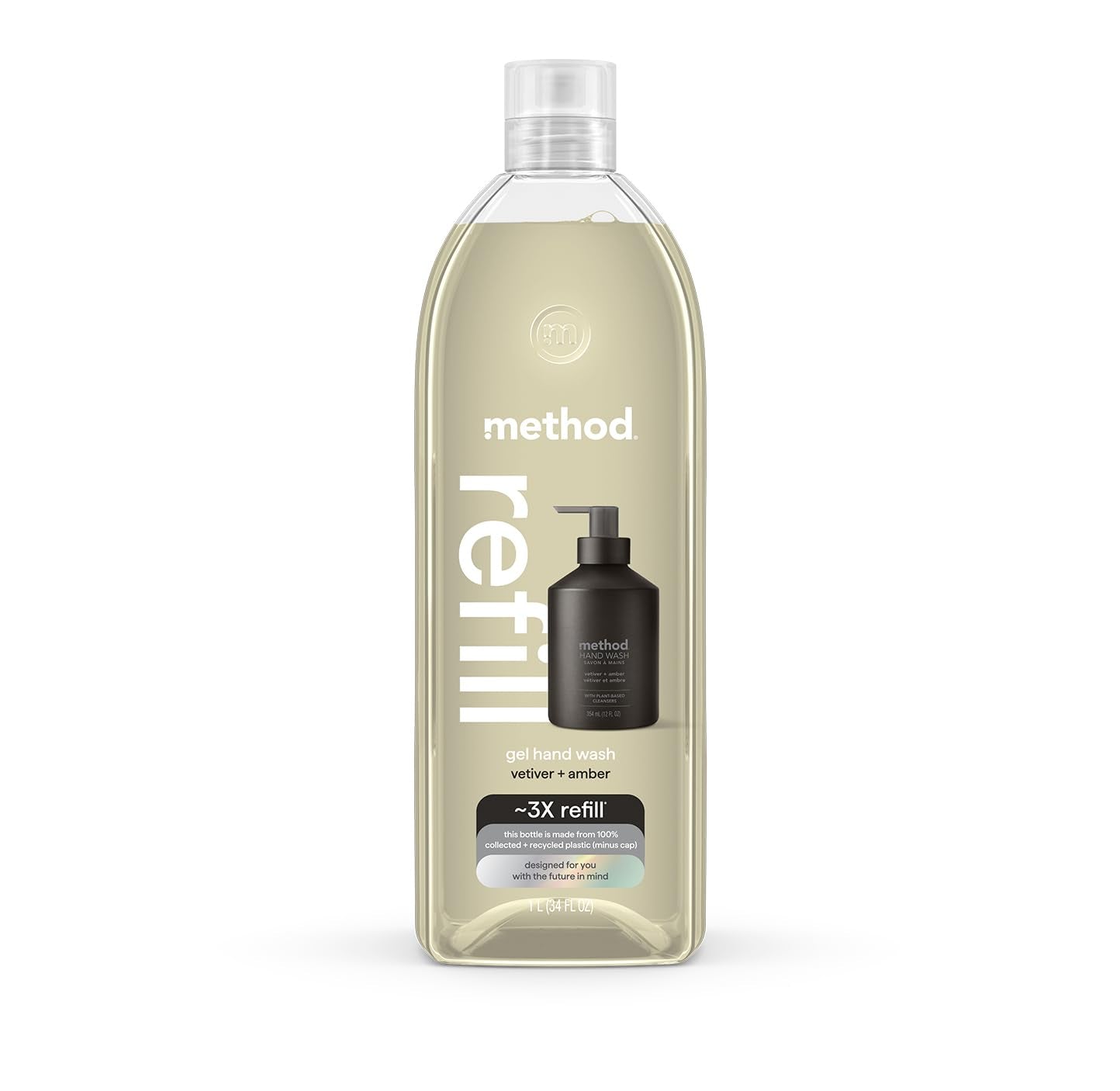 Method Gel Hand Soap Refill, Vetiver + Amber, 34 Fl Oz (Pack of 1) (Packaging May Vary) - PrimeBioHealth - canada supplements