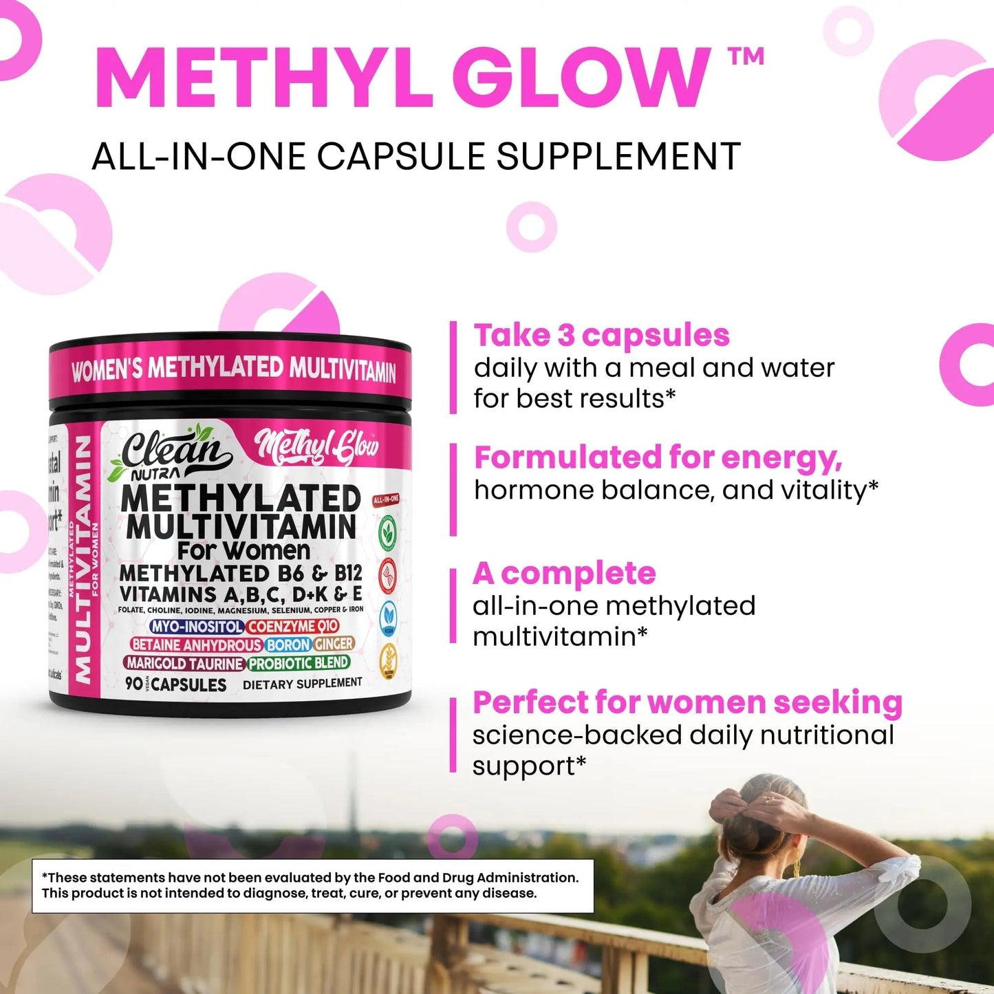 Methylated Multivitamin for Women Vitamins B6 Methyl B12 A B C D K E Folate Choline Omega 3 Thiamine Riboflavin Iron - PrimeBioHealth - canada supplements