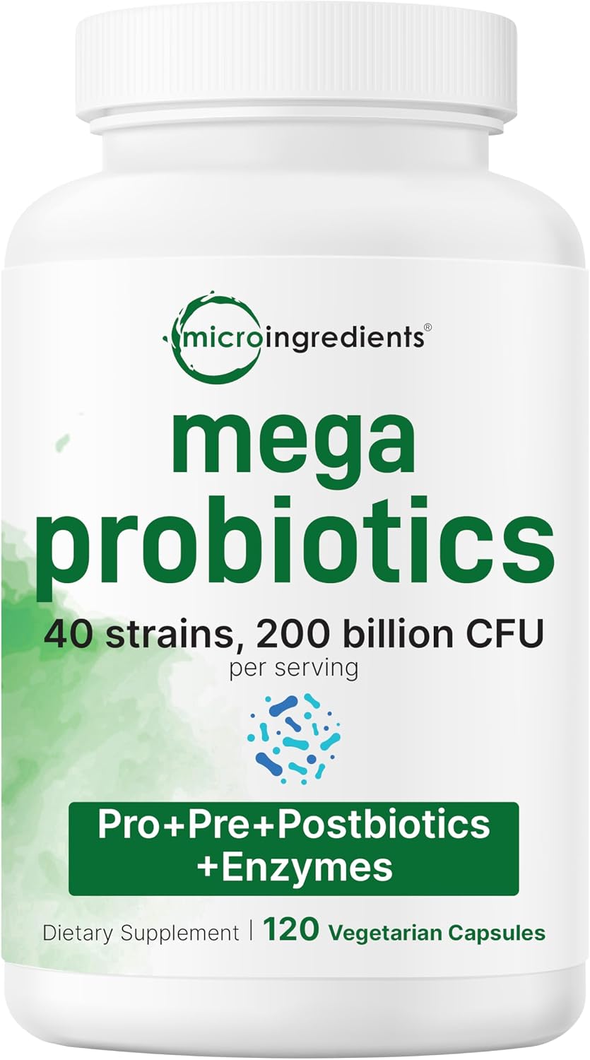 Micro Ingredients 8-in-1 Multi Collagen Pills & Mega Probiotics 200 Billion CFU Veggie Capsules | 2 Pack Bundle | Hydrolyzed Peptides + Hyaluronic Acid & Vitamin C | 40 Strains + Inulin & Bromelain - PrimeBioHealth - canada supplements