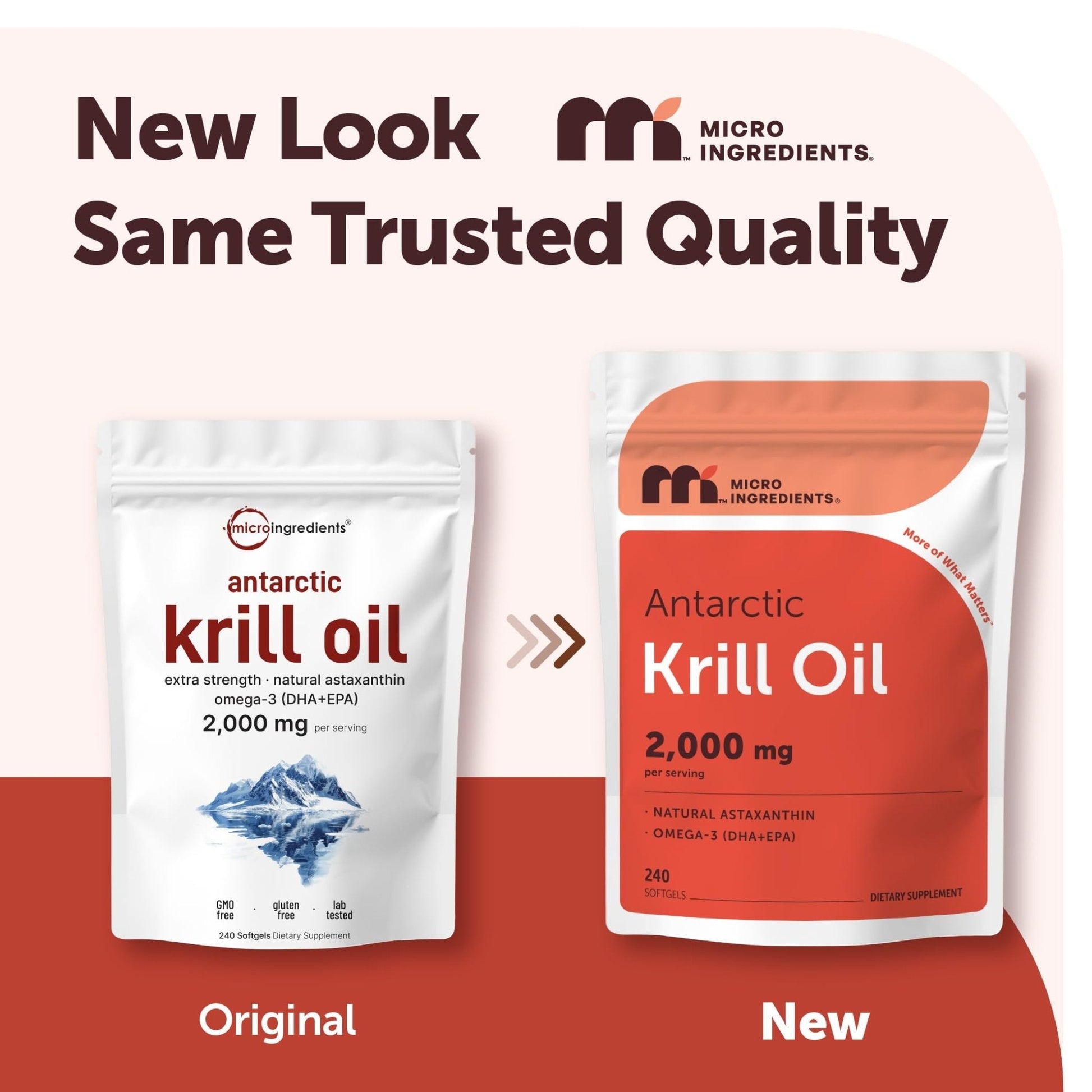 Micro Ingredients Antarctic Krill Oil Supplement 2,000mg Per Serving, 240 Softgels | Omega-3 EPA & DHA with Phospholipids & Natural Astaxanthin | No Fishy Aftertaste | Non-GMO, Gluten Free - PrimeBioHealth - canada supplements