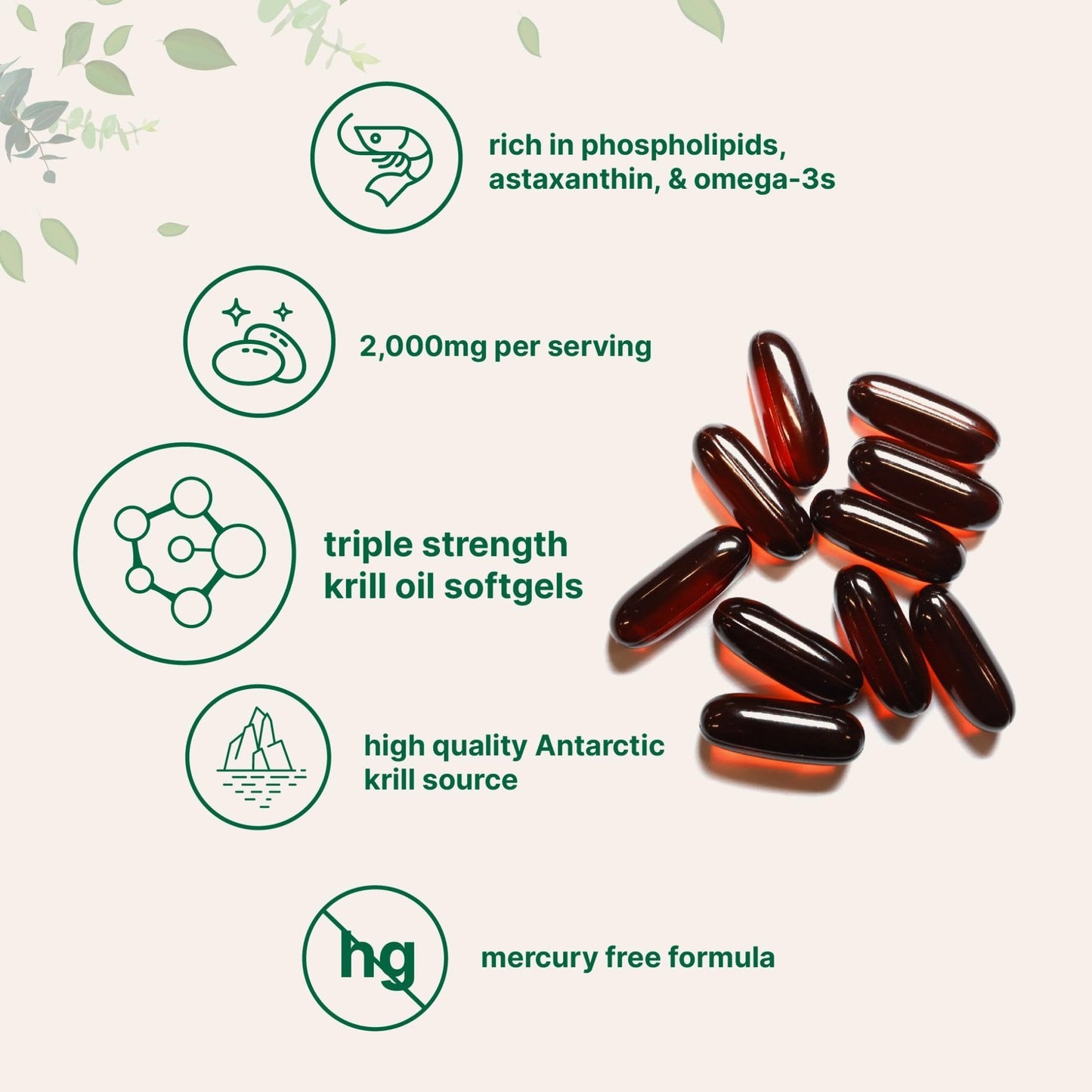 Micro Ingredients Antarctic Krill Oil Supplement, 2,000mg Per Serving, 240 Softgels, Triple Strength, Rich in Omega-3s EPA, DHA & Natural Astaxanthin - PrimeBioHealth - canada supplements