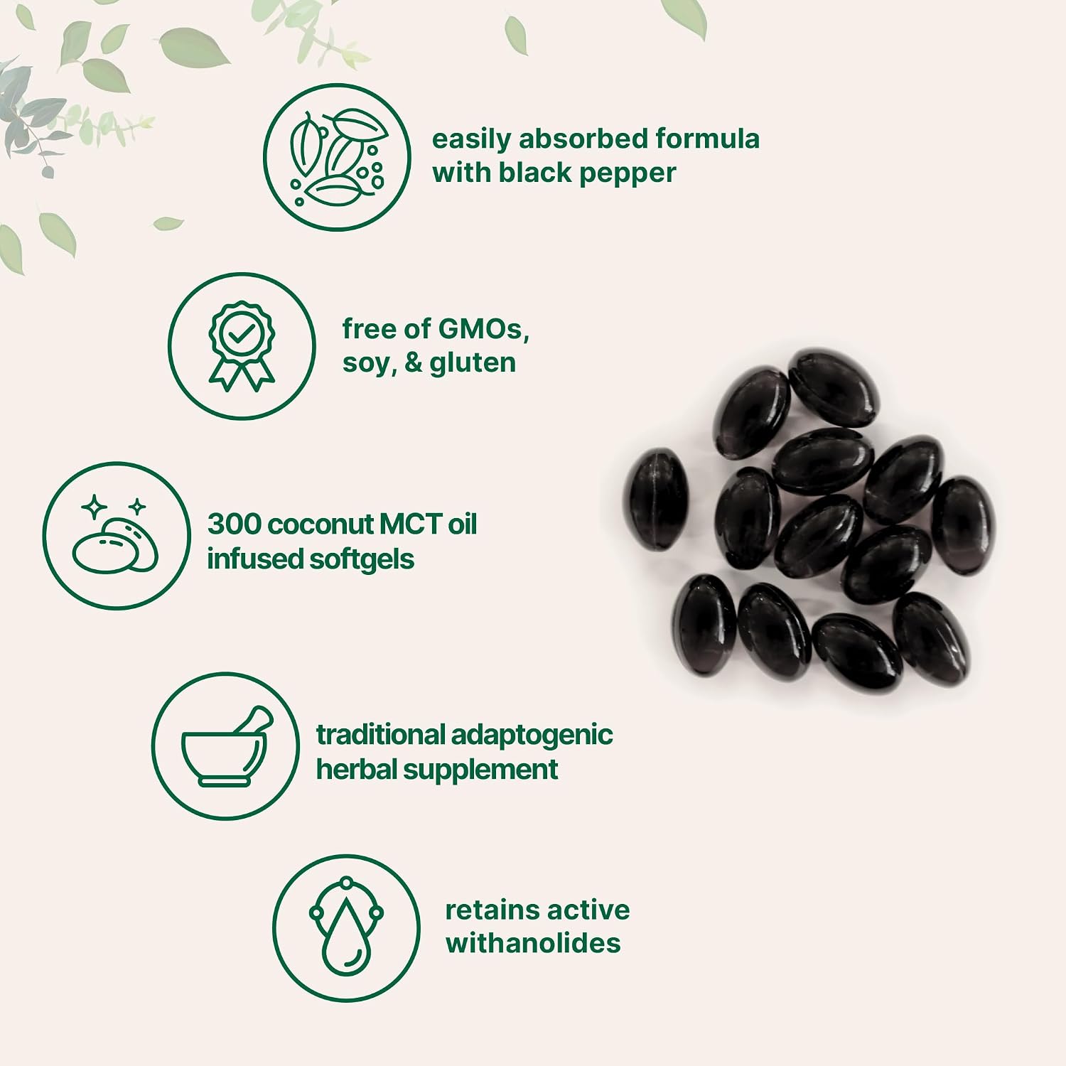 Micro Ingredients Ashwagandha Supplement with Black Pepper | 300 Coconut MCT Oil Softgels | High Potency Root Extract | Better Absorption | Non-GMO - PrimeBioHealth - canada supplements