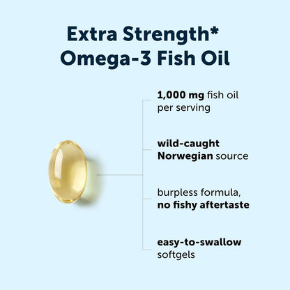 Micro Ingredients Extra Strength* Omega-3 Fish Oil Supplements 1,000mg Per Serving, 300 Softgels | Lemon Flavored | Burpless | EPA 180mg + DHA 120mg | Deep Sea Fish - PrimeBioHealth - canada supplements