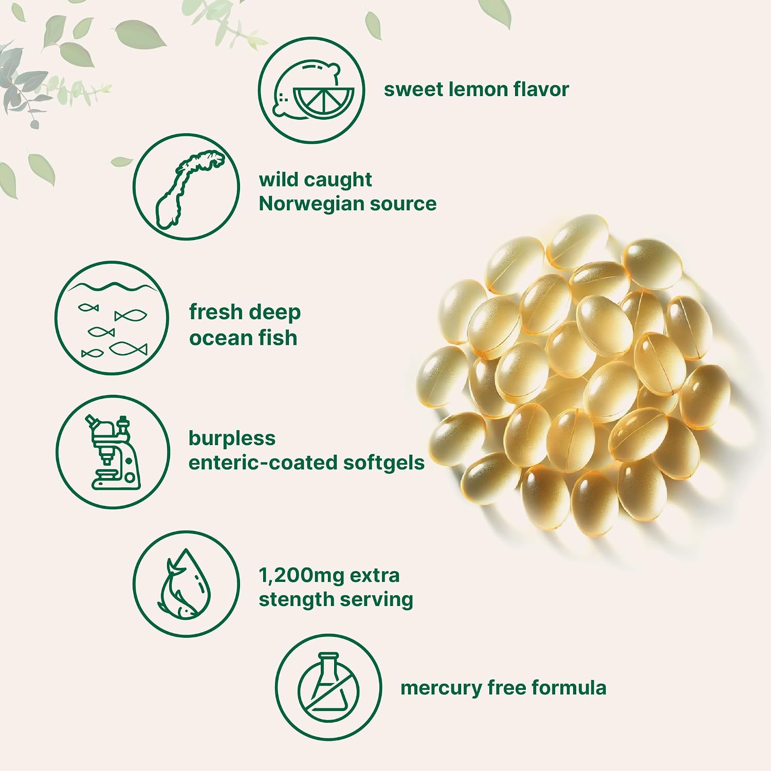 Micro Ingredients Extra Strength Omega 3 Fish Oil Supplements 1,200mg Per Serving, 240 Softgels | Lemon Flavored | Burpless | Essential Fatty Acids | EPA 220mg + DHA 150mg | Deep Sea Fish - PrimeBioHealth - canada supplements