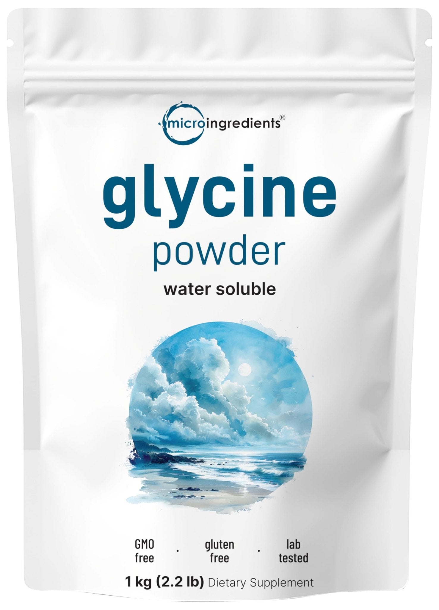 Micro Ingredients Glycine Powder, 1KG (2.2 Pounds), Glycine 1000mg Per Serving, Water Soluble and Product of USA - PrimeBioHealth - canada supplements