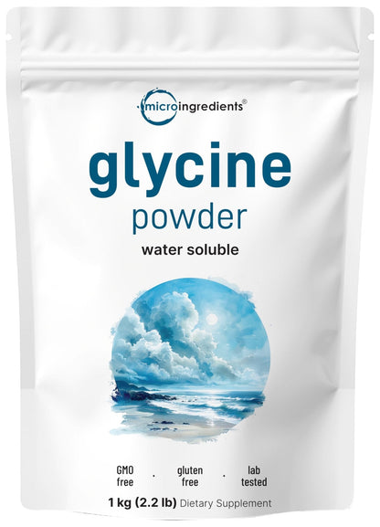 Micro Ingredients Glycine Powder, 1KG (2.2 Pounds), Glycine 1000mg Per Serving, Water Soluble and Product of USA - PrimeBioHealth - canada supplements
