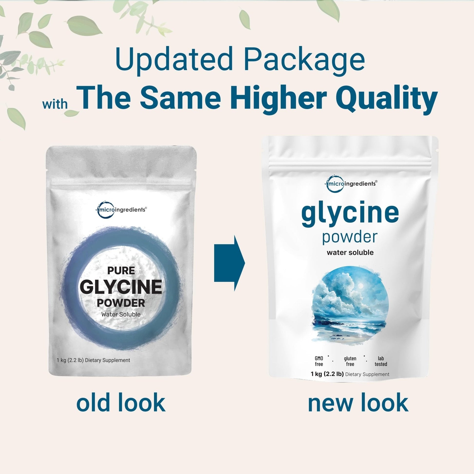 Micro Ingredients Glycine Powder, 1KG (2.2 Pounds), Glycine 1000mg Per Serving, Water Soluble and Products of USA - PrimeBioHealth - canada supplements