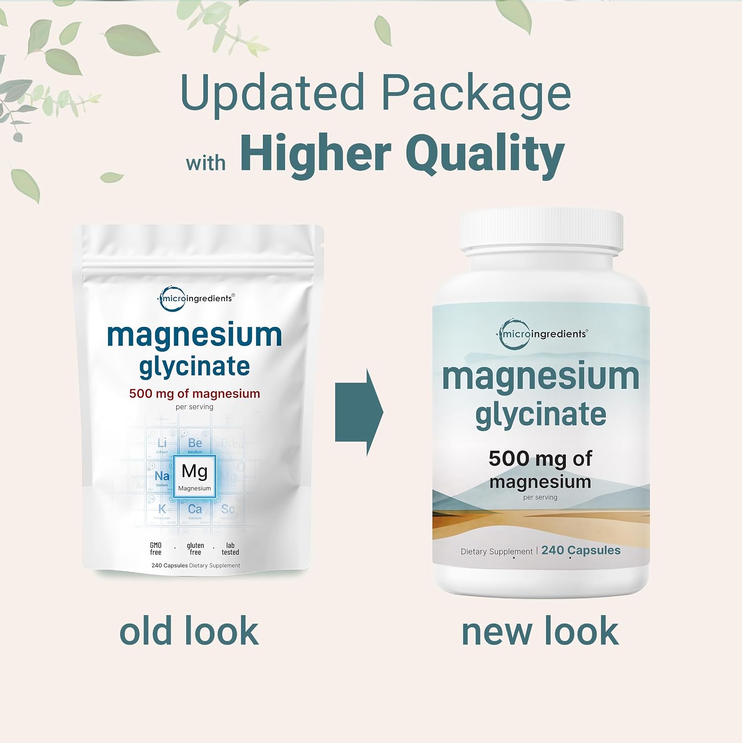Micro Ingredients Magnesium Glycinate 500mg Per Serving, 240 Capsules | Potent Elemental Form, Chelated, High Absorption | Healthy Muscle, Bones, & Mood Support Supplement | Non-GMO - PrimeBioHealth - canada supplements