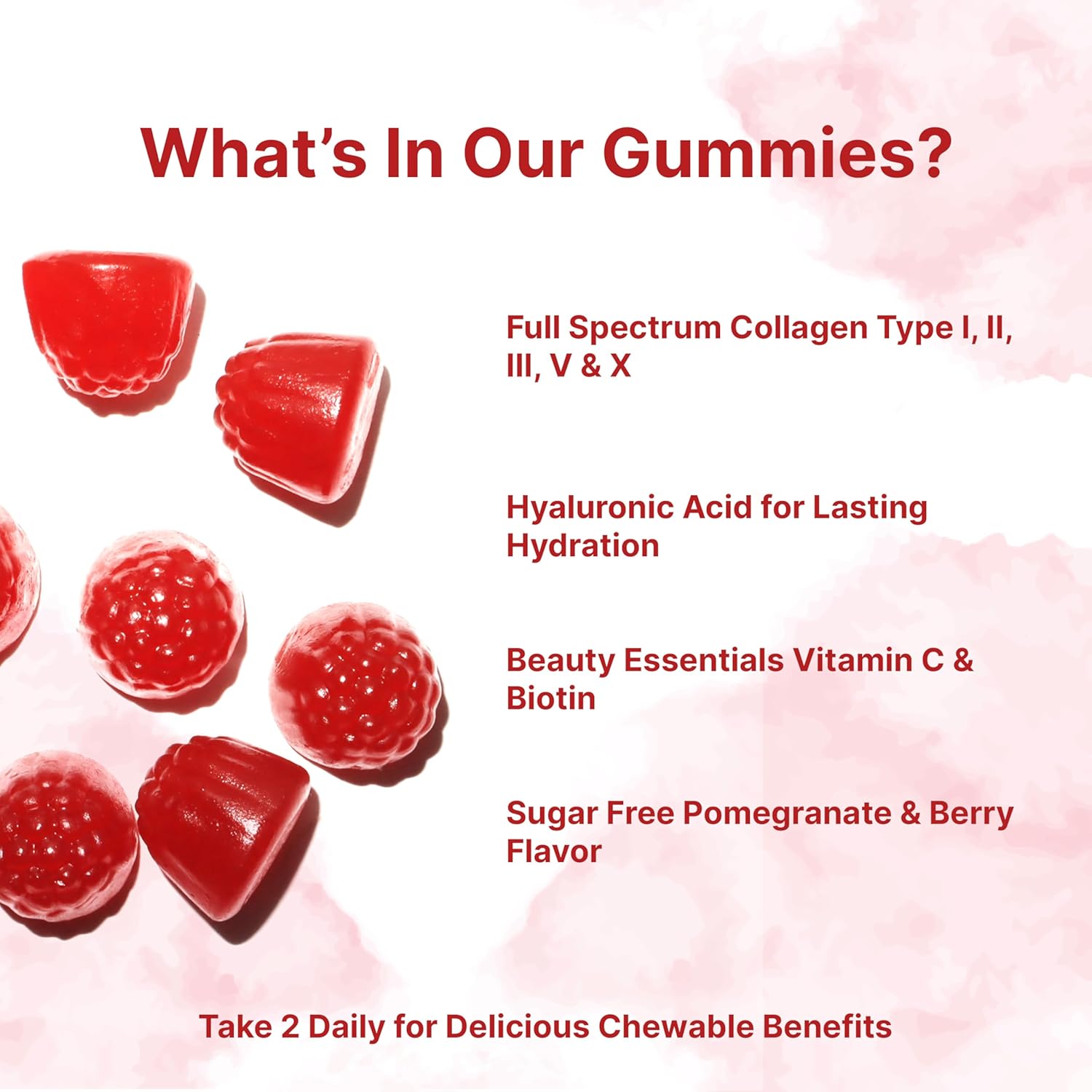 Micro Ingredients Multi Collagen Peptides, 120 Collagen Gummies | Type I,II,III,V,X Protein with Biotin, Hyaluronic Acid, & Vitamin C Complex | Pomegranate & Berry Flavored | Sugar Free, Non-GMO - PrimeBioHealth - canada supplements
