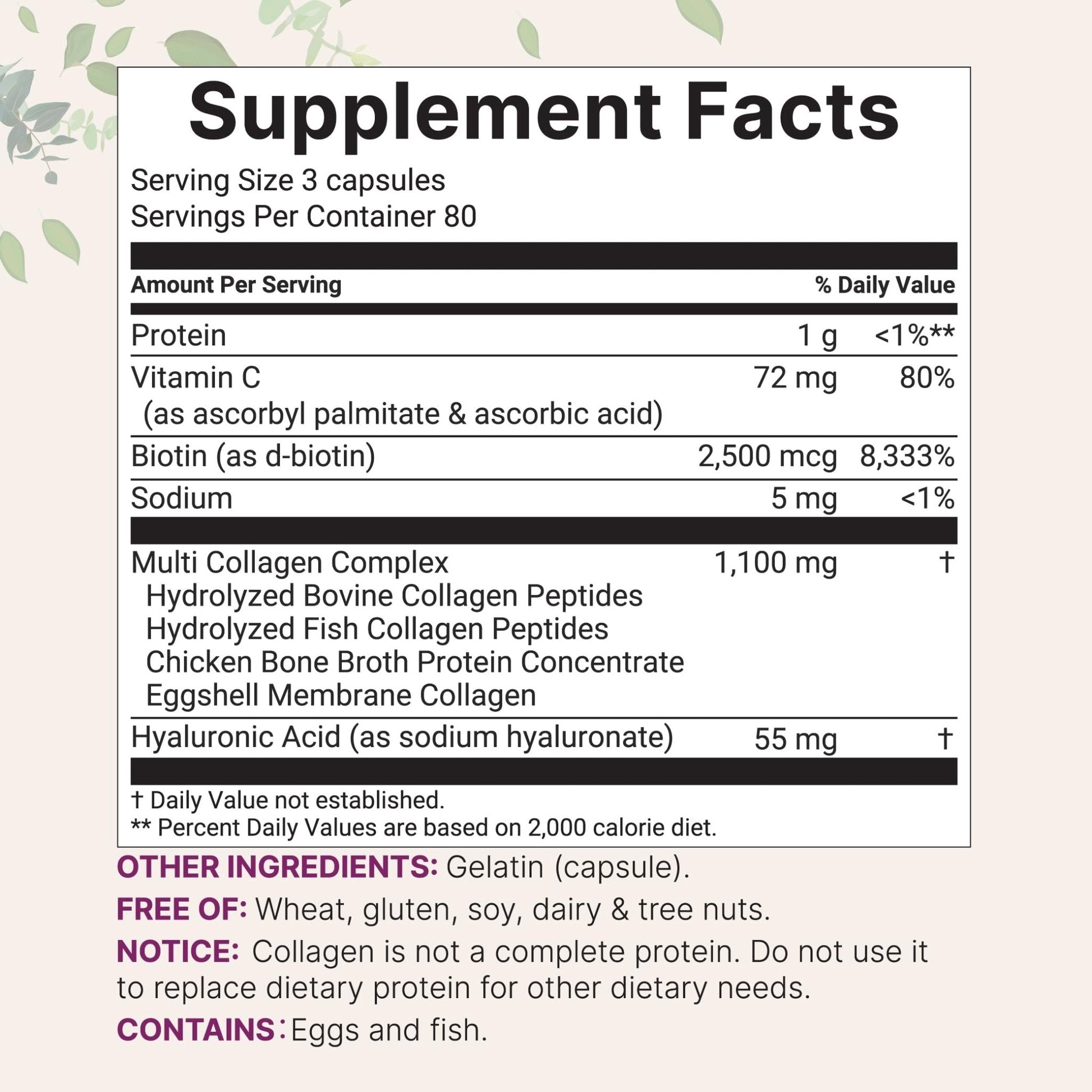 Micro Ingredients Multi Collagen Pills for Women & Men, 240 Capsules | Type I, II, III, V, X | Hydrolyzed Peptides with Biotin, Hyaluronic Acid - PrimeBioHealth - canada supplements