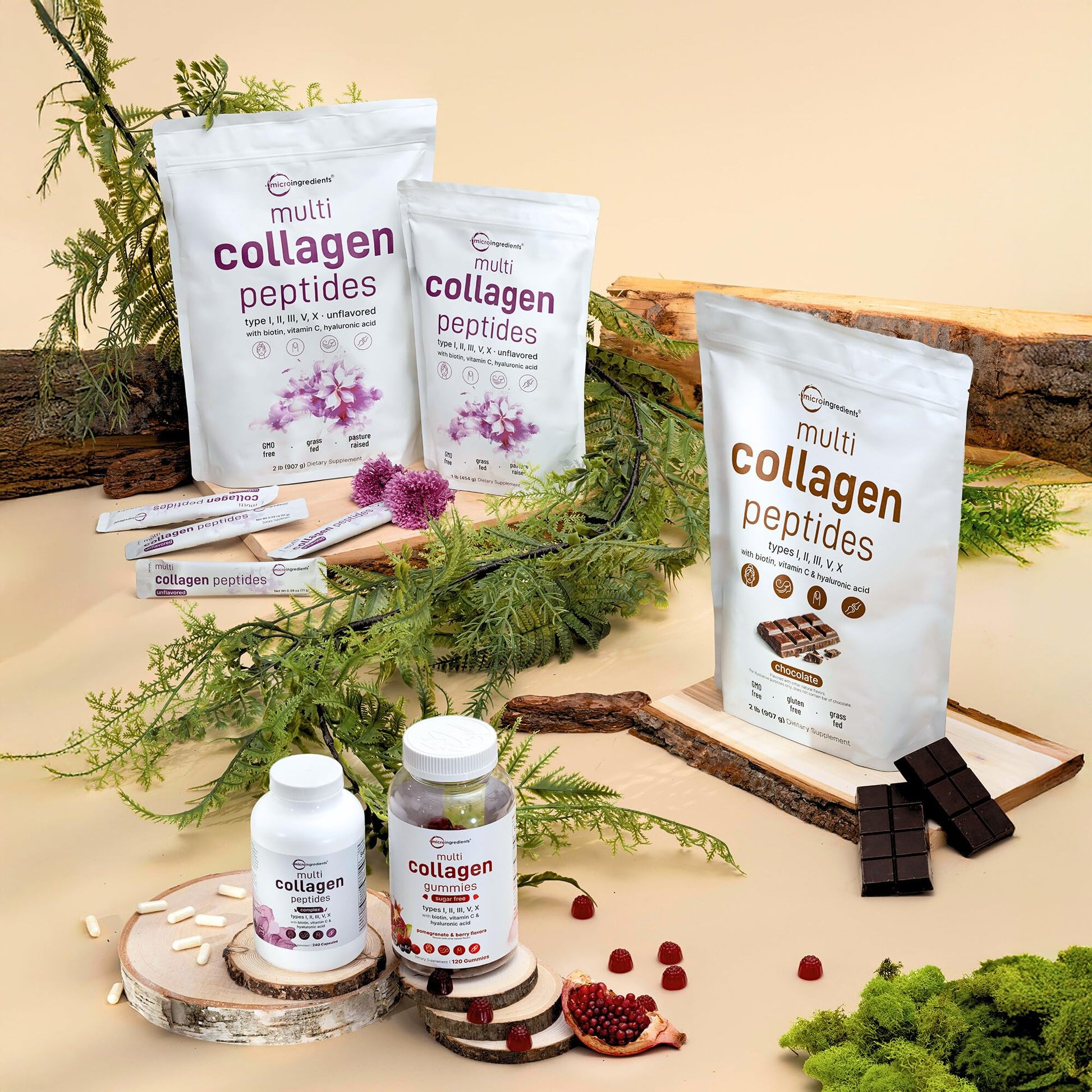 Micro Ingredients Multi Collagen Pills for Women & Men, 240 Capsules | Type I, II, III, V, X | Hydrolyzed Peptides with Biotin, Hyaluronic Acid - PrimeBioHealth - canada supplements