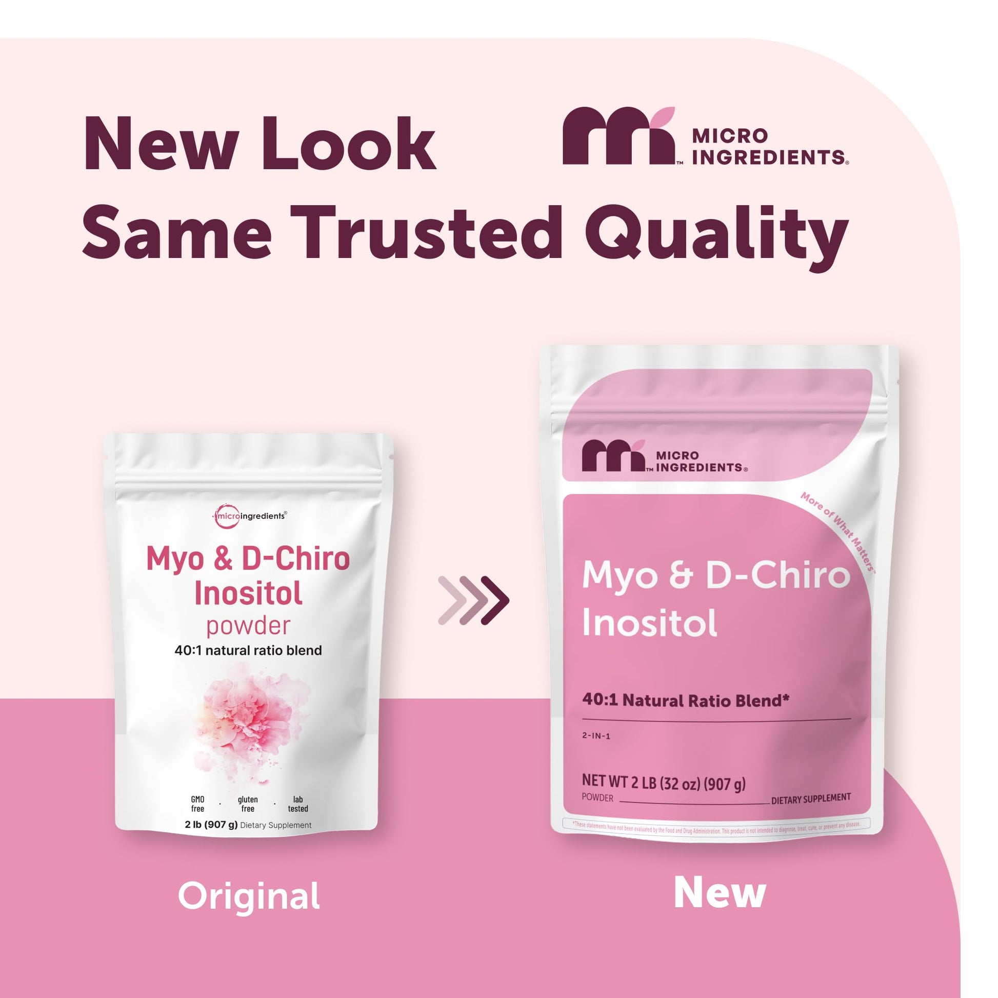 Micro Ingredients Myo-Inositol & D-Chiro Inositol Powder 1lb, 221 Servings | 40:1 Ideal Ratio Inositol Supplement for Women* | Support Hormonal Balance & Ovarian Health* | Non-GMO, Vegan, Filler-Free - PrimeBioHealth - canada supplements