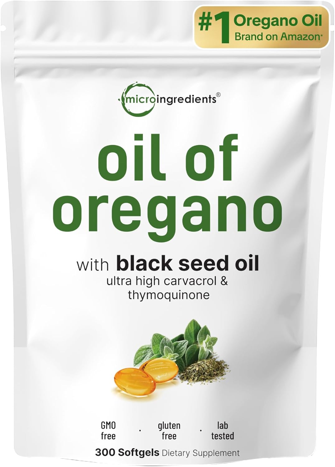 Micro Ingredients Oil of Oregano Softgels & Mega Probiotics 200 Billion CFU Veggie Capsules | 2 Pack Bundle | 4X Strength Thymoquinone + Black Seed | 40 Strains + Inulin, Acacia,& Bromelain - PrimeBioHealth - canada supplements