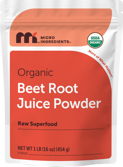Micro Ingredients Organic Beet Root Juice Powder, 1 Pound | Water Soluble, Raw Beet Supplement | Powder Drink Mix for Smoothies & Recipes | Non-GMO, Vegan Friendly, Plant Based - PrimeBioHealth - canada supplements
