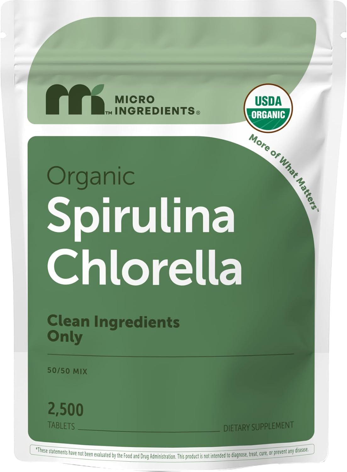 Micro Ingredients Organic Spirulina Chlorella Mini Tablets, 2,500 Tablets (8 Month Supply) | 50/50 Algae Blend | No Fillers, Non-GMO - PrimeBioHealth - canada supplements