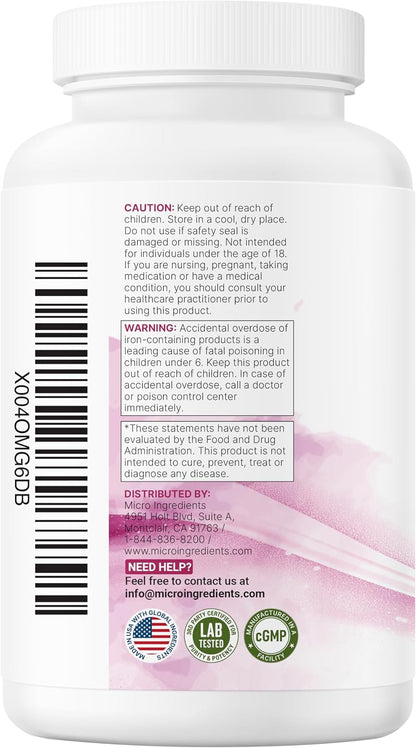 Micro Ingredients Prenatal Vitamins for Women | 38-in-1 with Folate, DHA, Choline, Iron, Probiotics, Inositol, & Vitamin C, D, B Complex | No Fillers | 240 Veggie Capsules - PrimeBioHealth - canada supplements
