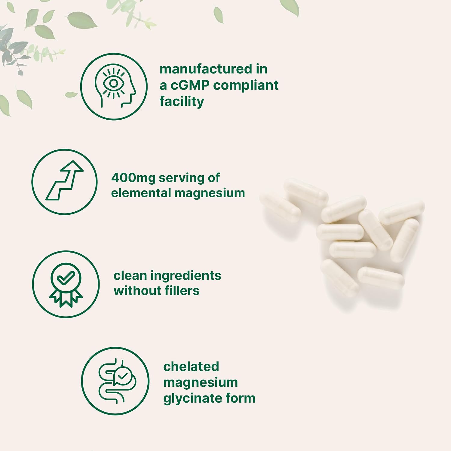 Micro Ingredients Pure Magnesium Glycinate 400mg Per Serving, 240 Capsules | Chelated Mineral Supplements with Elemental Form | Non-GMO, Filler Free - PrimeBioHealth - canada supplements