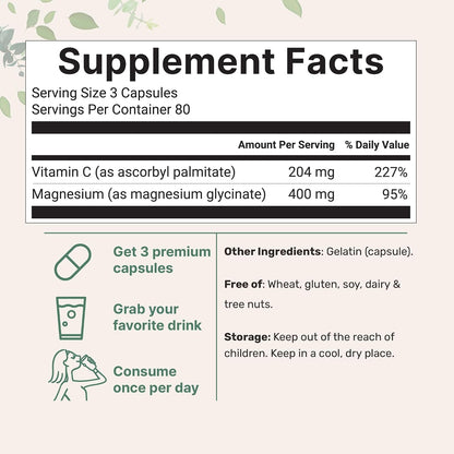 Micro Ingredients Pure Magnesium Glycinate 400mg Per Serving, 240 Capsules | Chelated Mineral Supplements with Elemental Form | Non-GMO, Filler Free - PrimeBioHealth - canada supplements