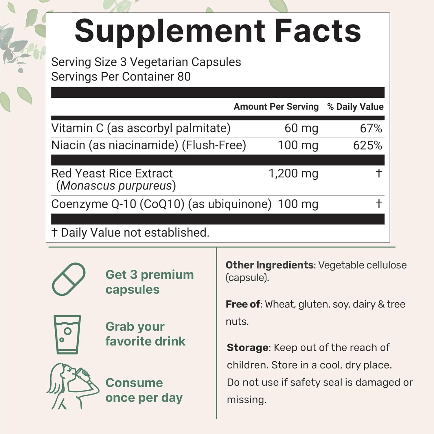 Micro Ingredients Red Yeast Rice with CoQ10 1200mg, 240 Veggie Capsules | Cholesterol Support & Heart Health Supplements* | 4-in-1 with Flush Free Niacin & Fat Soluble Vitamin C | Filler Free, Non-GMO - PrimeBioHealth - canada supplements