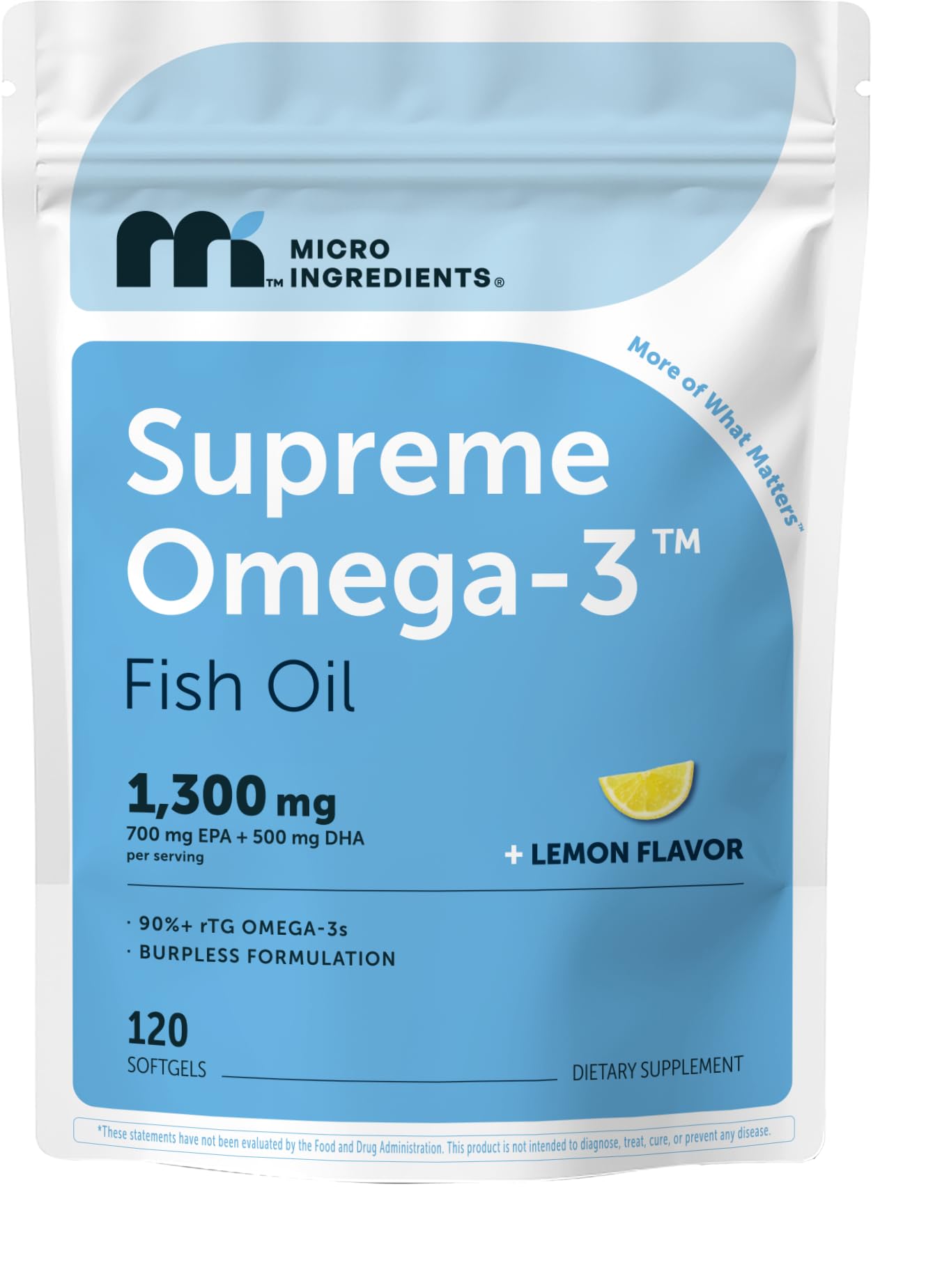 Micro Ingredients Supreme Omega-3 Fish Oil w/Ultra High EPA & DHA, Burpless Softgels | rTG Omega-3 with Vitamin D3 | Wild-Caught Cold Deep-Sea Fish | Lemon Flavor, Easy to Swallow, 60ct - PrimeBioHealth - canada supplements