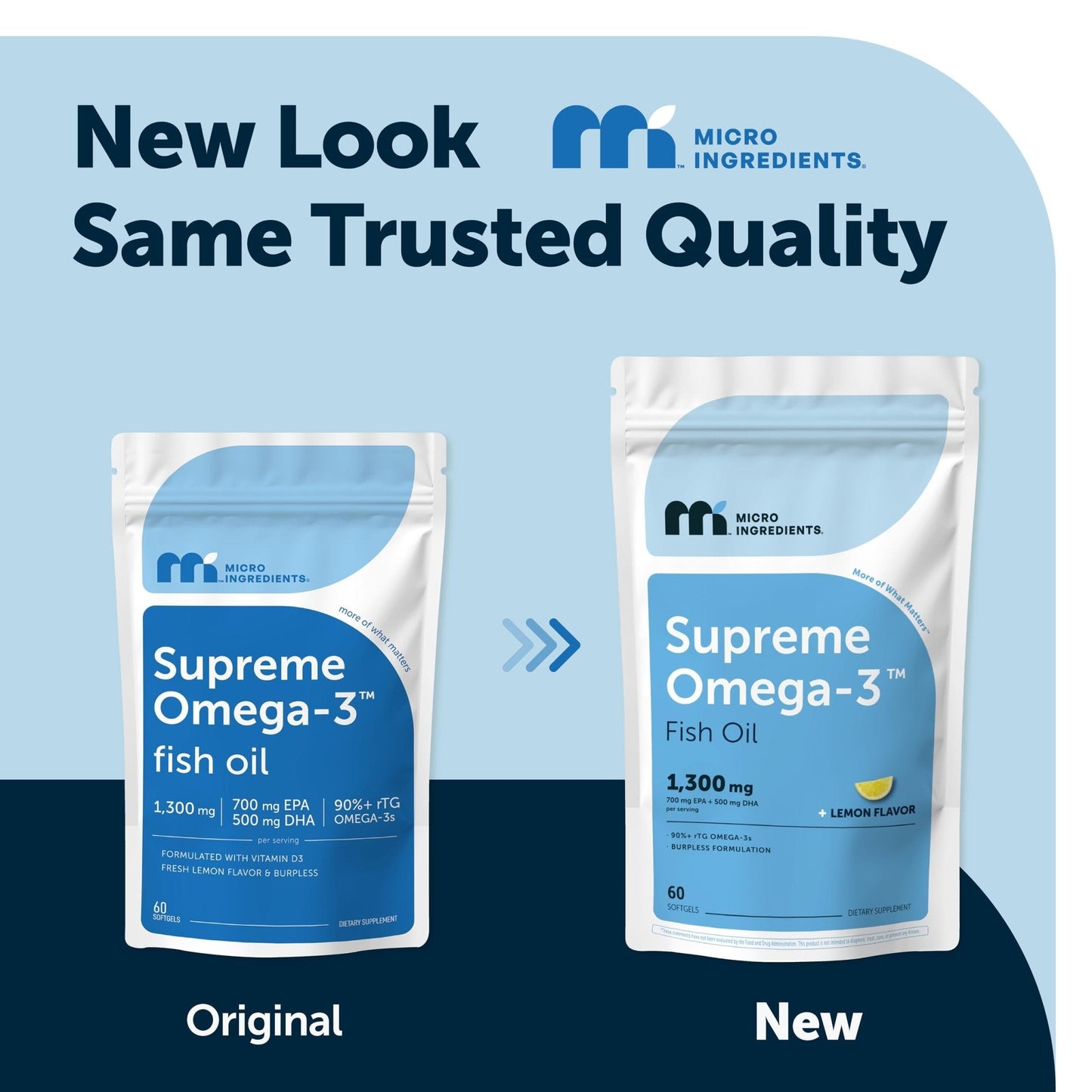 Micro Ingredients Supreme Omega-3 Fish Oil w/Ultra High EPA & DHA, Burpless Softgels | rTG Omega-3 with Vitamin D3 | Wild-Caught Cold Deep-Sea Fish | Lemon Flavor, Easy to Swallow, 60ct - PrimeBioHealth - canada supplements