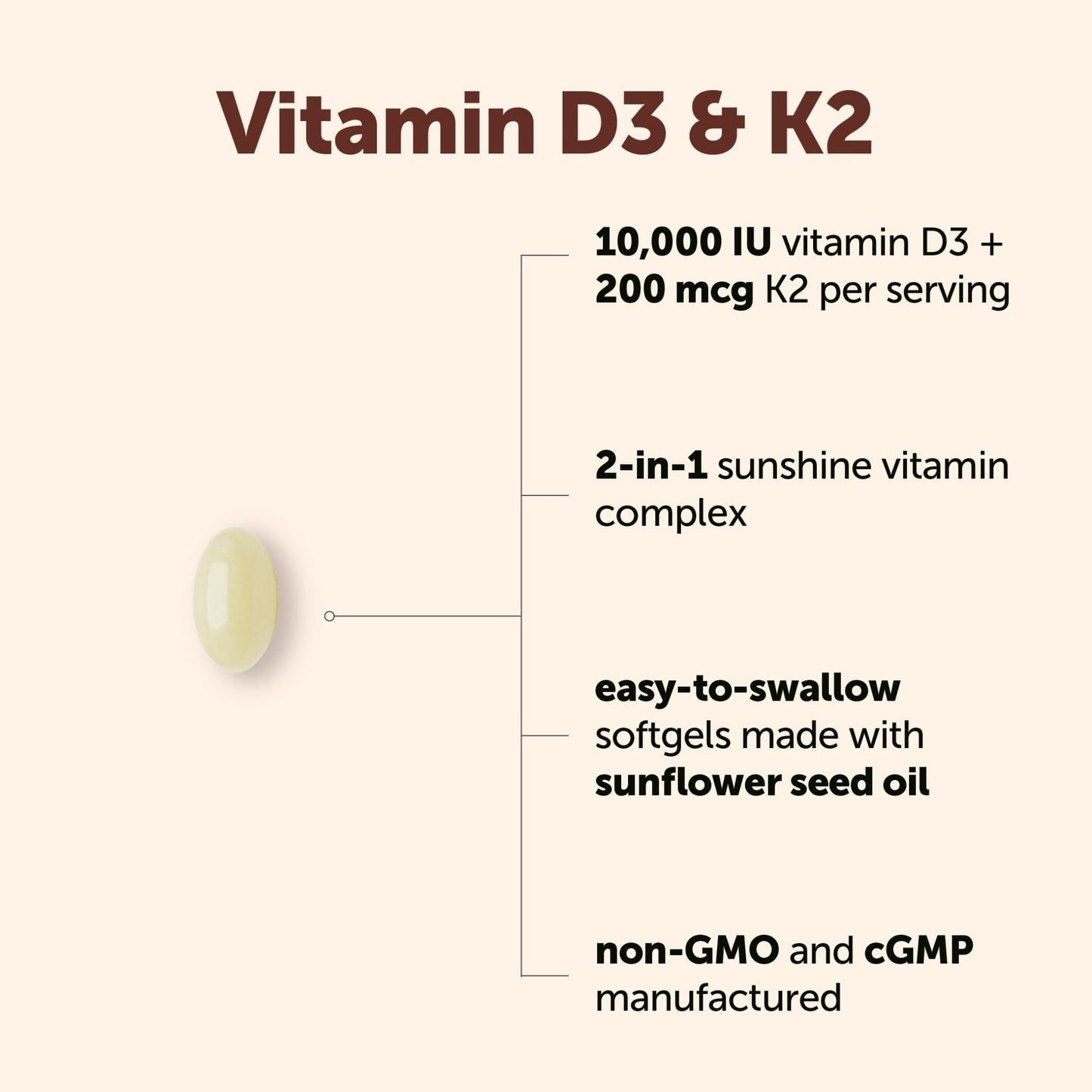Micro Ingredients Vitamin D3 10,000 IU + K2 MK-7 200 mcg Per Serving, 90 Softgels | Extra Strength* 2-in-1 D3 K2 Supplement - PrimeBioHealth - canada supplements