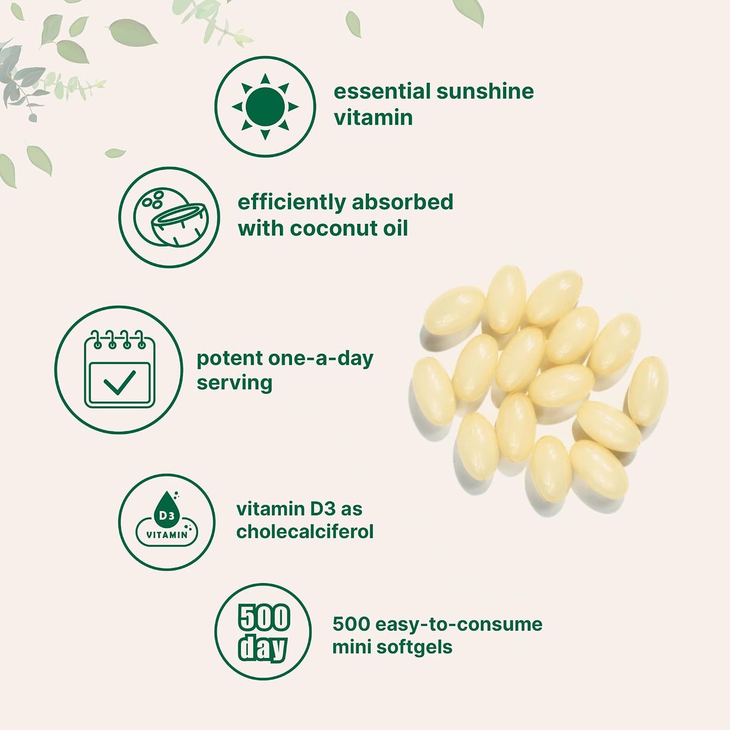Micro Ingredients Vitamin D3 5,000 IU, 500 Softgels | Virgin Coconut Oil | Cholecalciferol Form | Bone, Immune & Heart Support | Easy to Swallow, Non-GMO - PrimeBioHealth - canada supplements