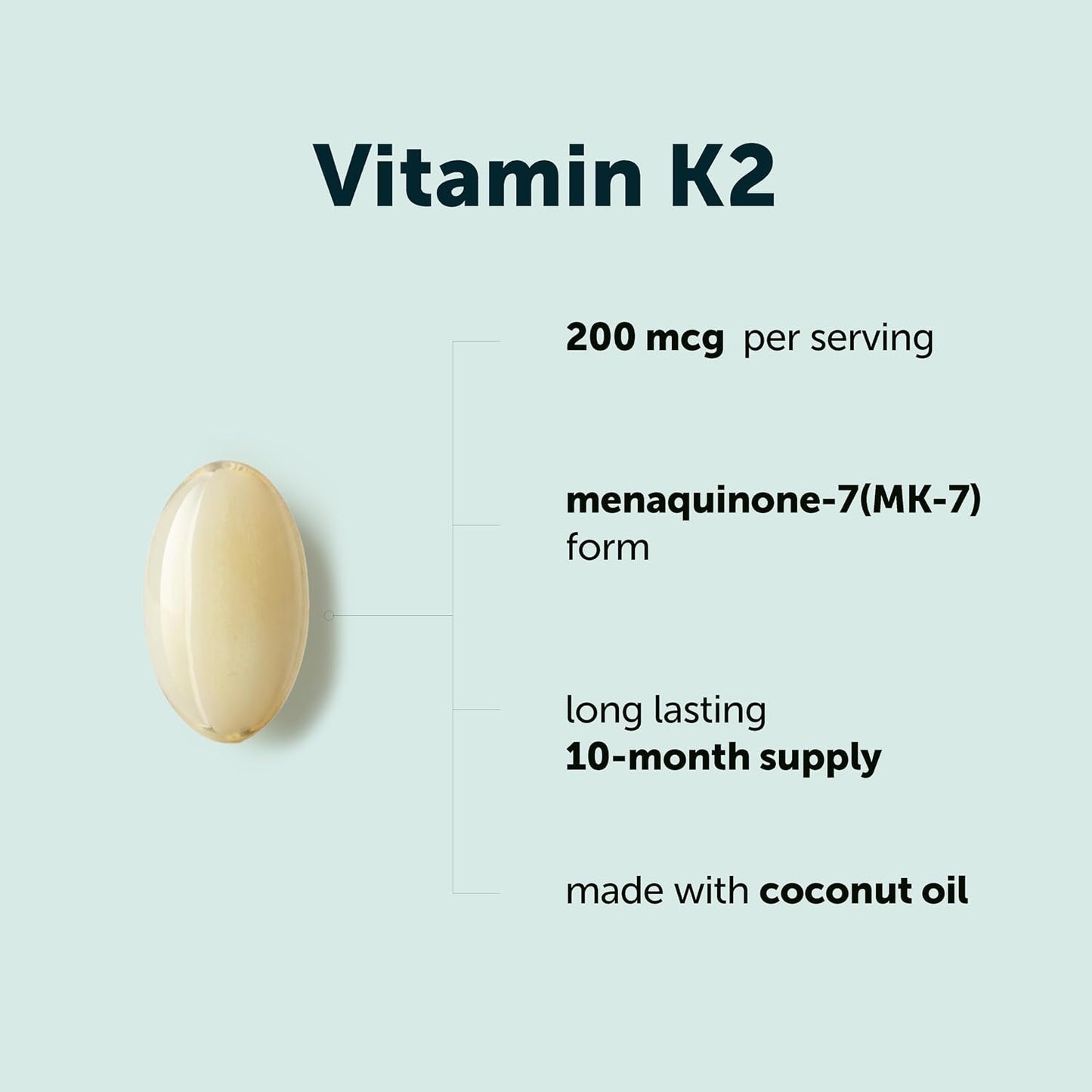 Micro Ingredients Vitamin K2 MK-7 200 mcg Per Serving, 300 Coconut Oil Softgels | K2 Vitamin Supplement with Coconut Oil | Non-GMO - PrimeBioHealth - canada supplements