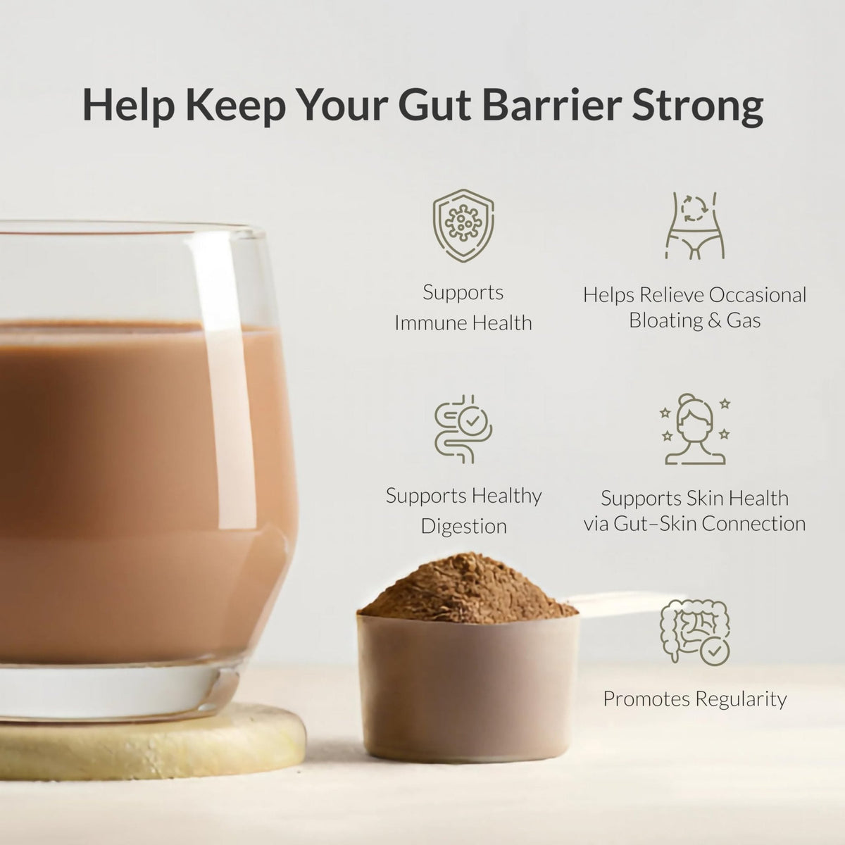 Microbiome Breakthrough Gut Support Powder Chocolate Flavor With Lactobacillus Strains, Bone Broth & Collagen Source of L-Glutamine Supports Digestive Comfort, Gas & Bloating Relief 30 Servings* - PrimeBioHealth - canada supplements
