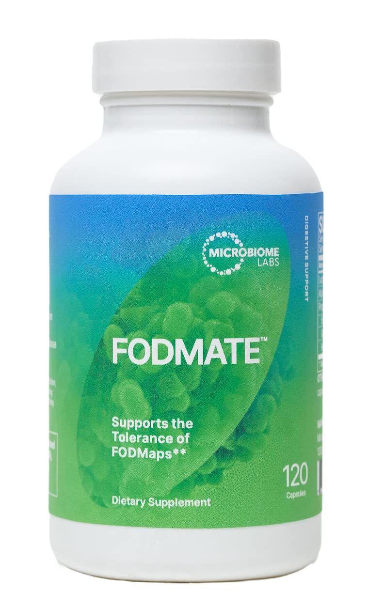 Microbiome Labs FODMATE Digestive Enzymes for Women & Men - Digestive Support for Low FODMAP Protocols & Occasional Bloating, Gas & Stomach Relief (120 Capsules) - PrimeBioHealth - canada supplements