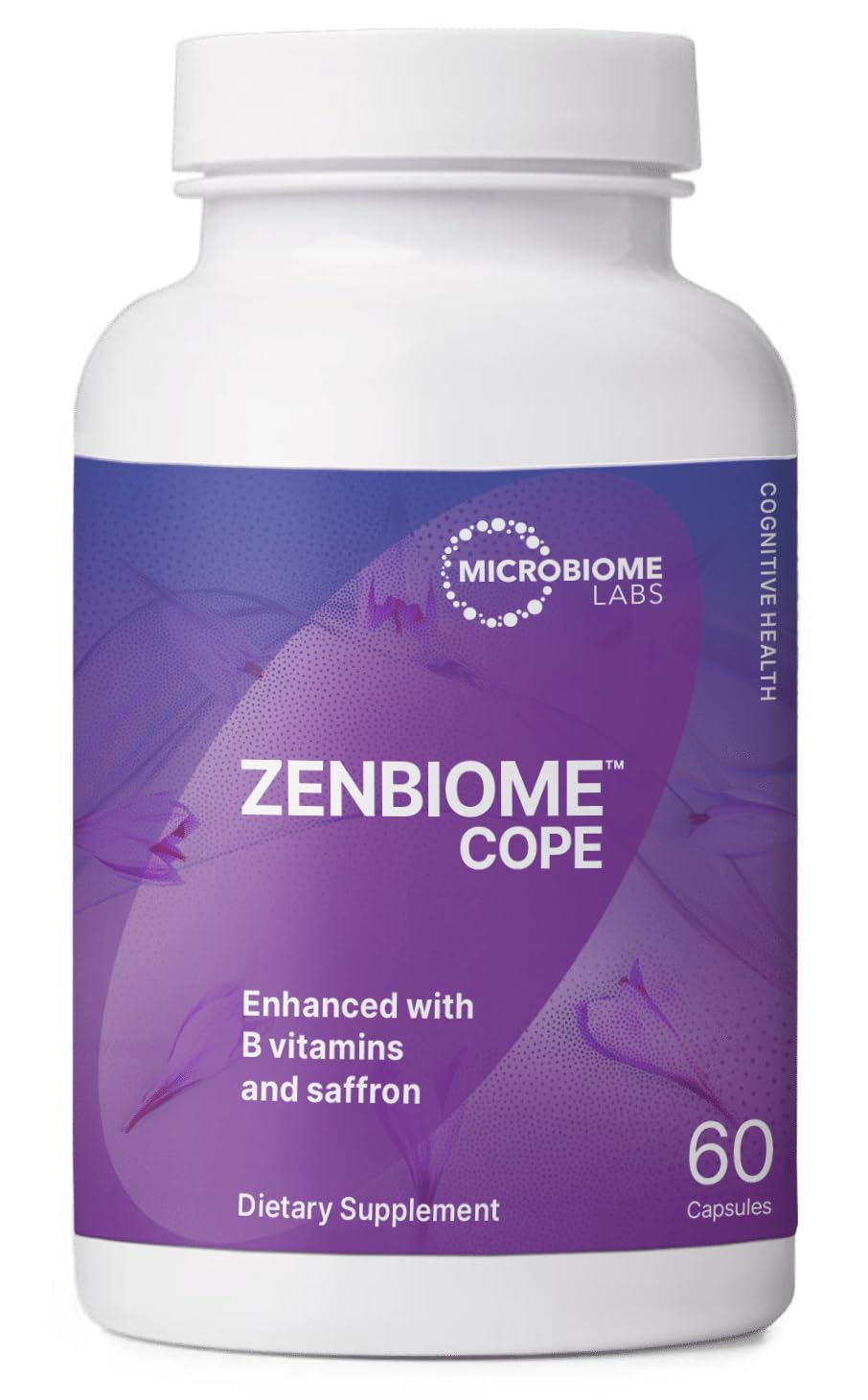 Microbiome Labs Zenbiome COPE - Probiotic Mood Support Supplement with Vitamin B6, B12 & Saffron Extract - Gut Health Probiotics for Women & Men - PrimeBioHealth - canada supplements