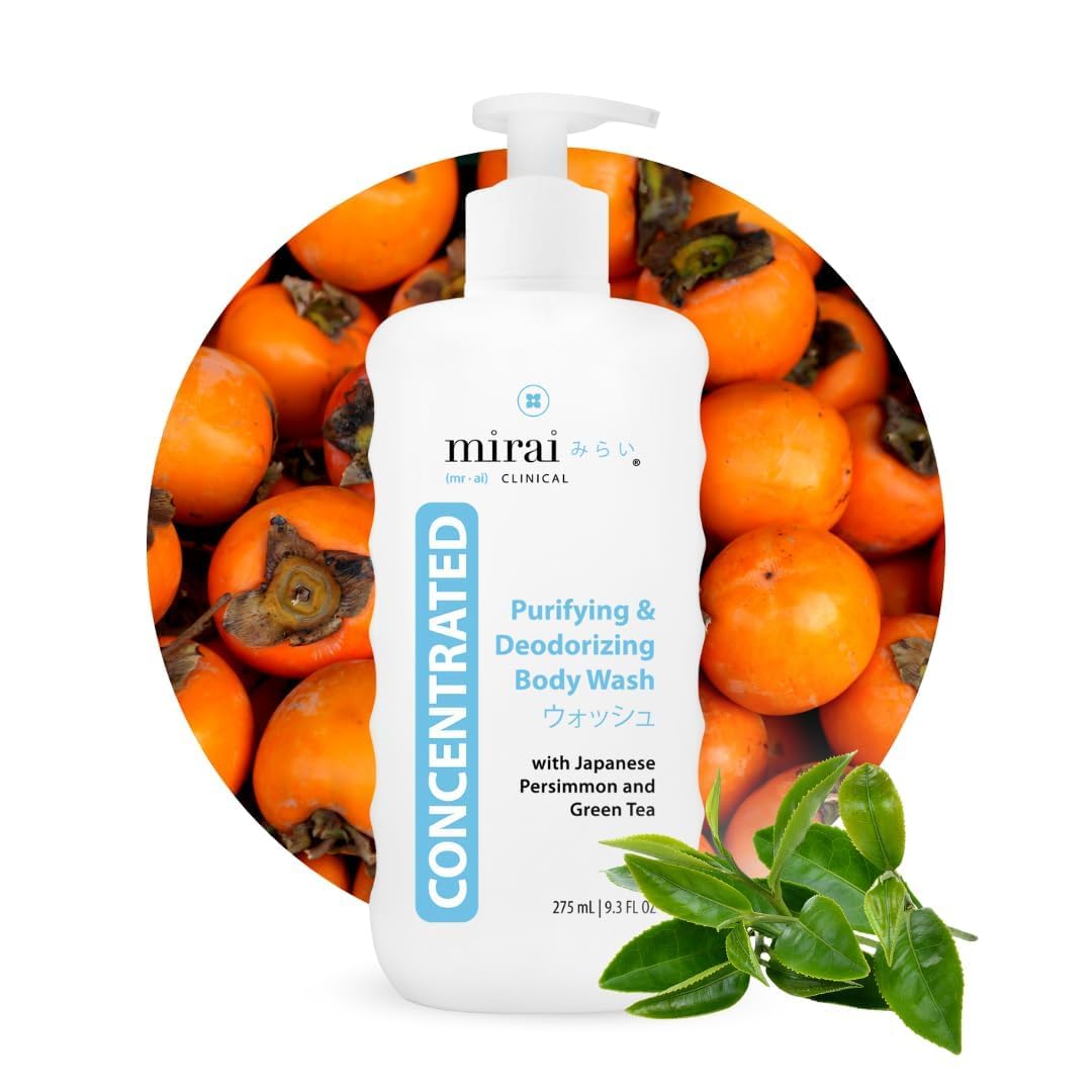 Mirai Clinical Body Wash for Strong Body Odor - Renewing Body Purifying & Deodorizing with Natural Persimmon & Green Tea Extracts - PrimeBioHealth - canada supplements
