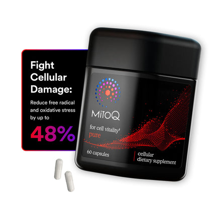 MitoQ Pure Advanced Mitochondria Supplement - Superior Bioavailability to CoQ10 - Patented Vitality Supplement for Sustained Energy, Heart Health, Metabolic Support, and Healthy Aging (60 Capsules) - PrimeBioHealth - canada supplements