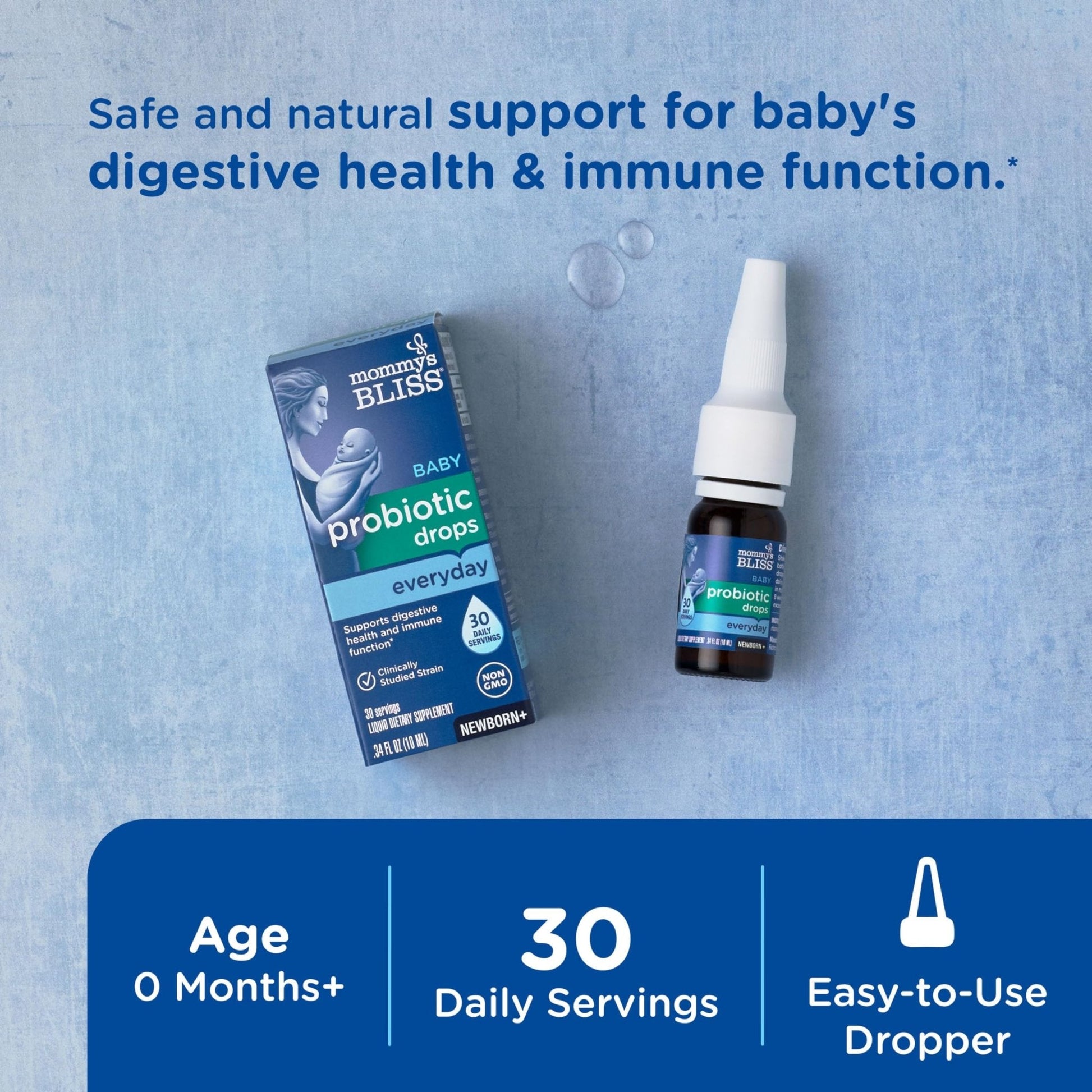 Mommy's Bliss Baby Probiotic Drops Everyday - Gas, Constipation, Colic Symptom Relief - Newborns & Up - PrimeBioHealth - canada supplements