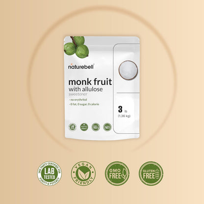 Monk Fruit & Allulose Sweetener with No Erythritol, 3 Pounds | 0 Aftertaste, 0 Calories, 0 Net Carbs – 1:1 Sugar Substitute – Perfect Sweet Balance for Baking, Cooking, Beverages – Keto, Vegan - PrimeBioHealth - canada supplements