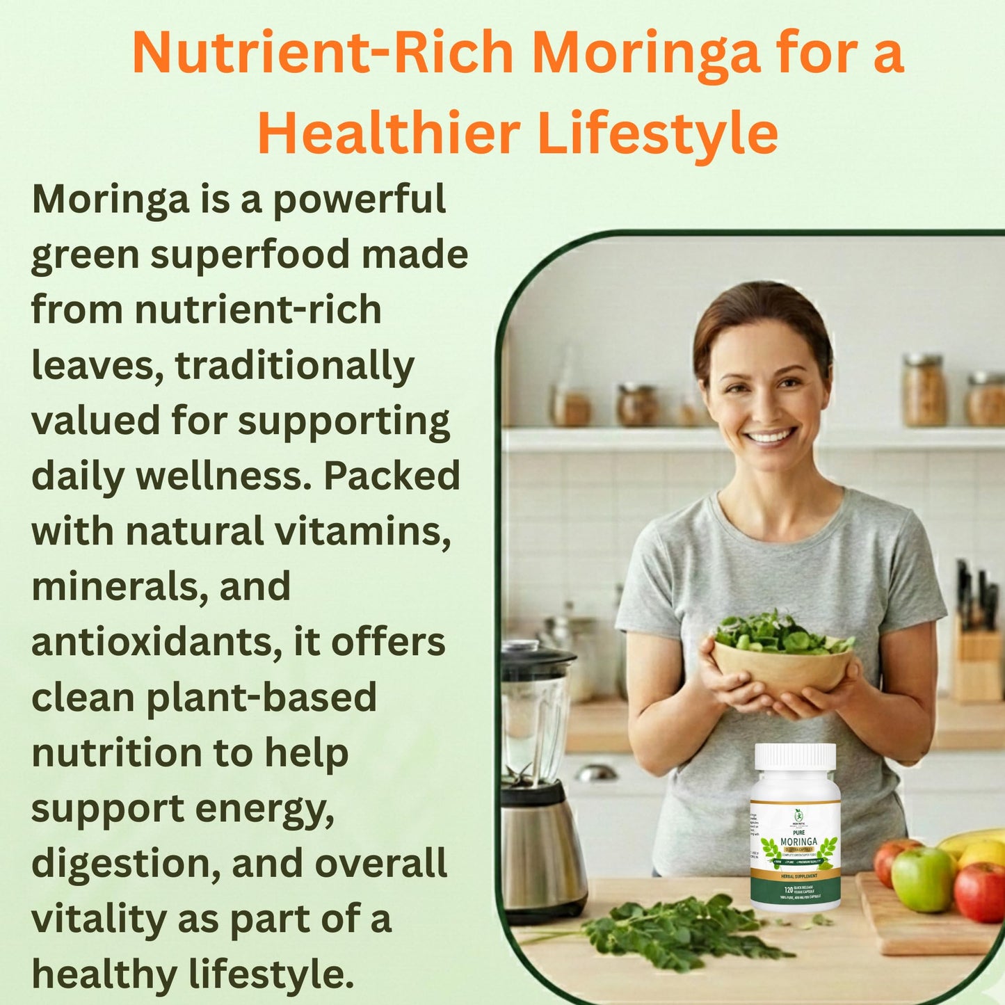 Moringa Capsules, Moringa Pure Capsules For Energy, Immune Support, Gut Health & Powerful Green Superfood, Rich In Antioxidants, Essential Vitamins & Amino Acids - PrimeBioHealth - canada supplements